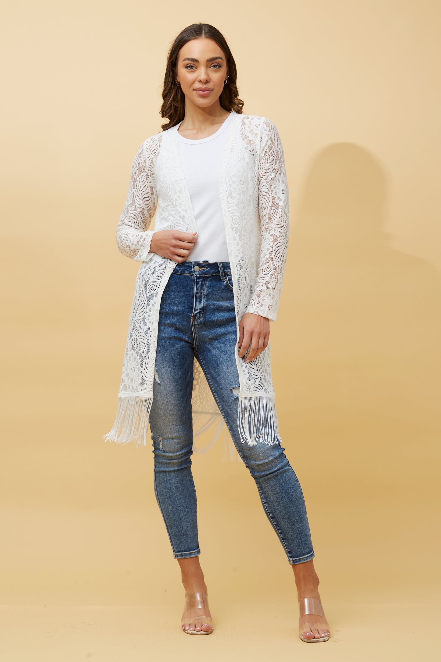 Camilia Lace Cardigan White C732082