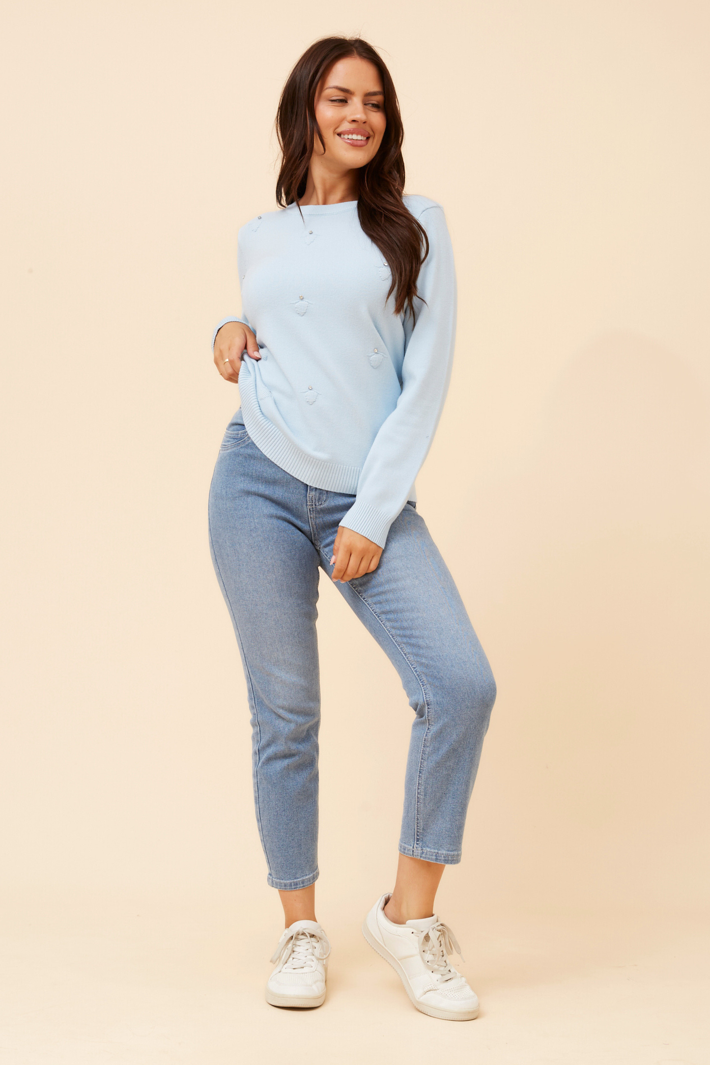 Billy Diamante Detail Knit KP525901 Skylight