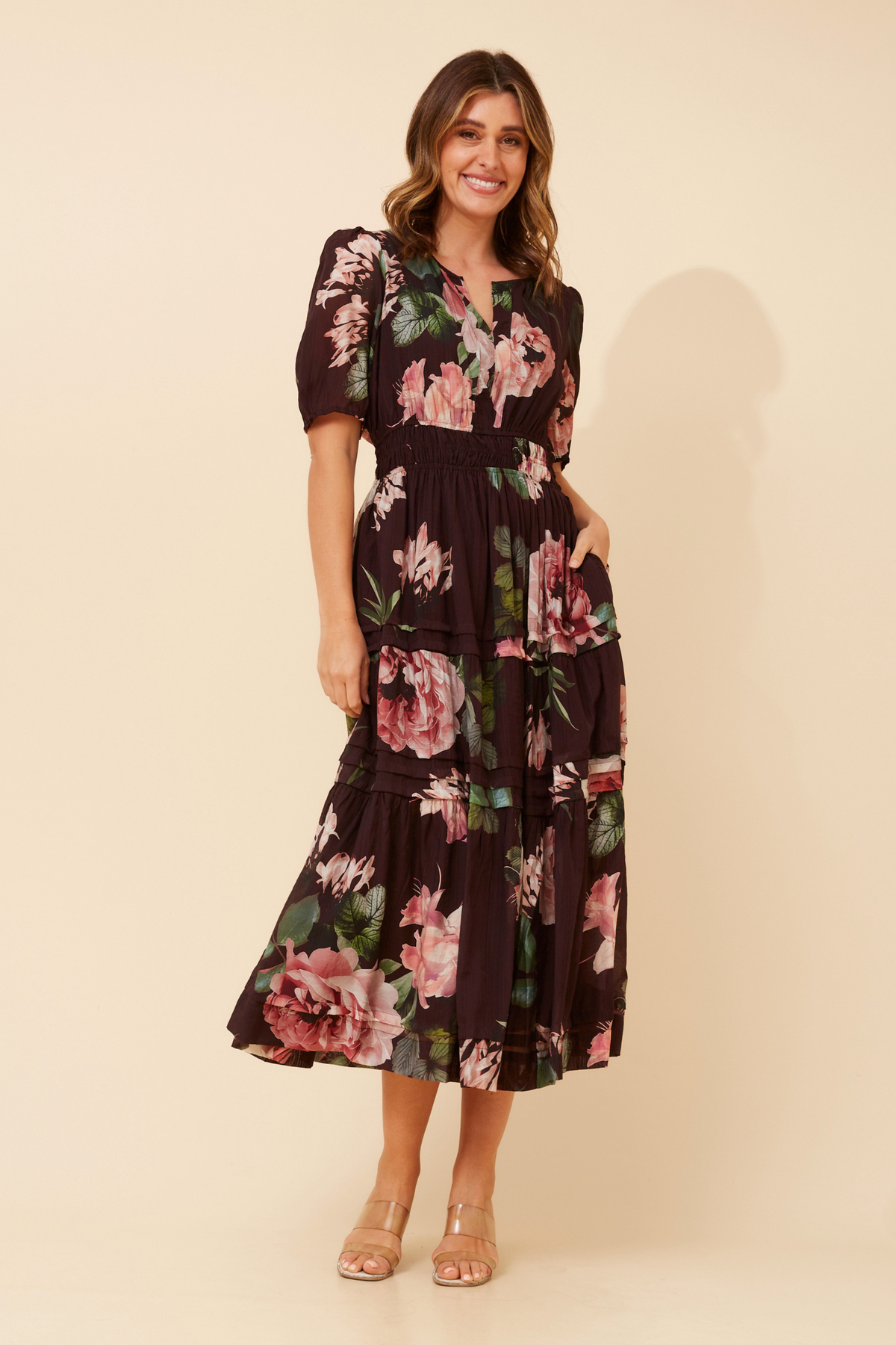 Emberly Floral Dress D737206 Eggplant