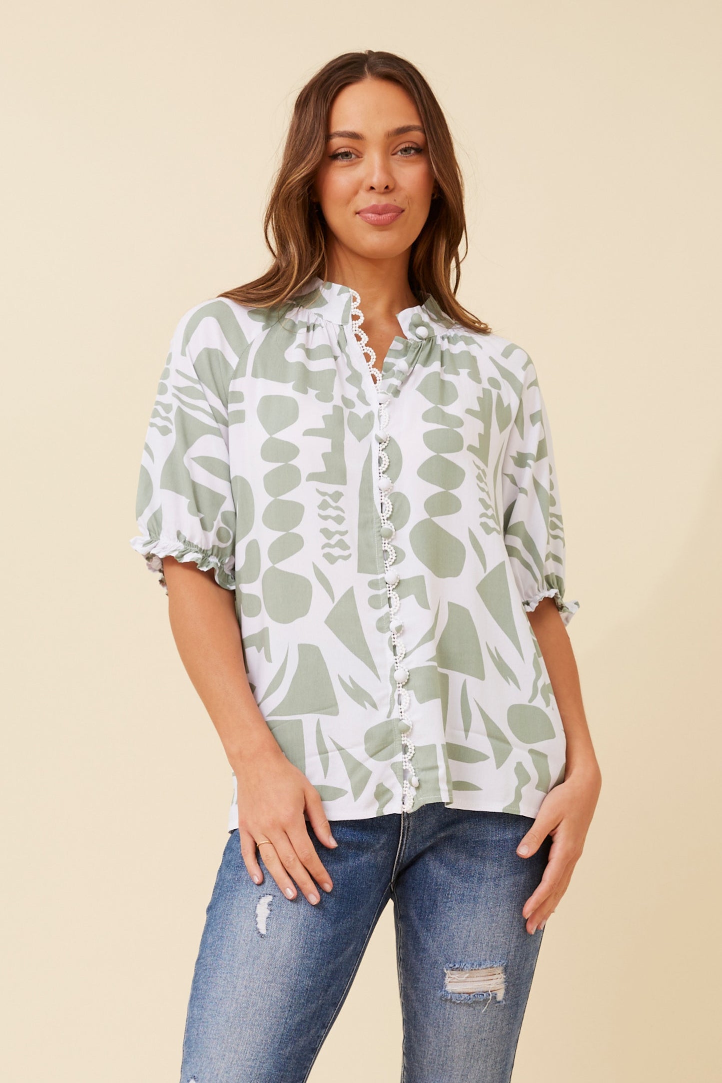 Aida Abstract Print Top T522056