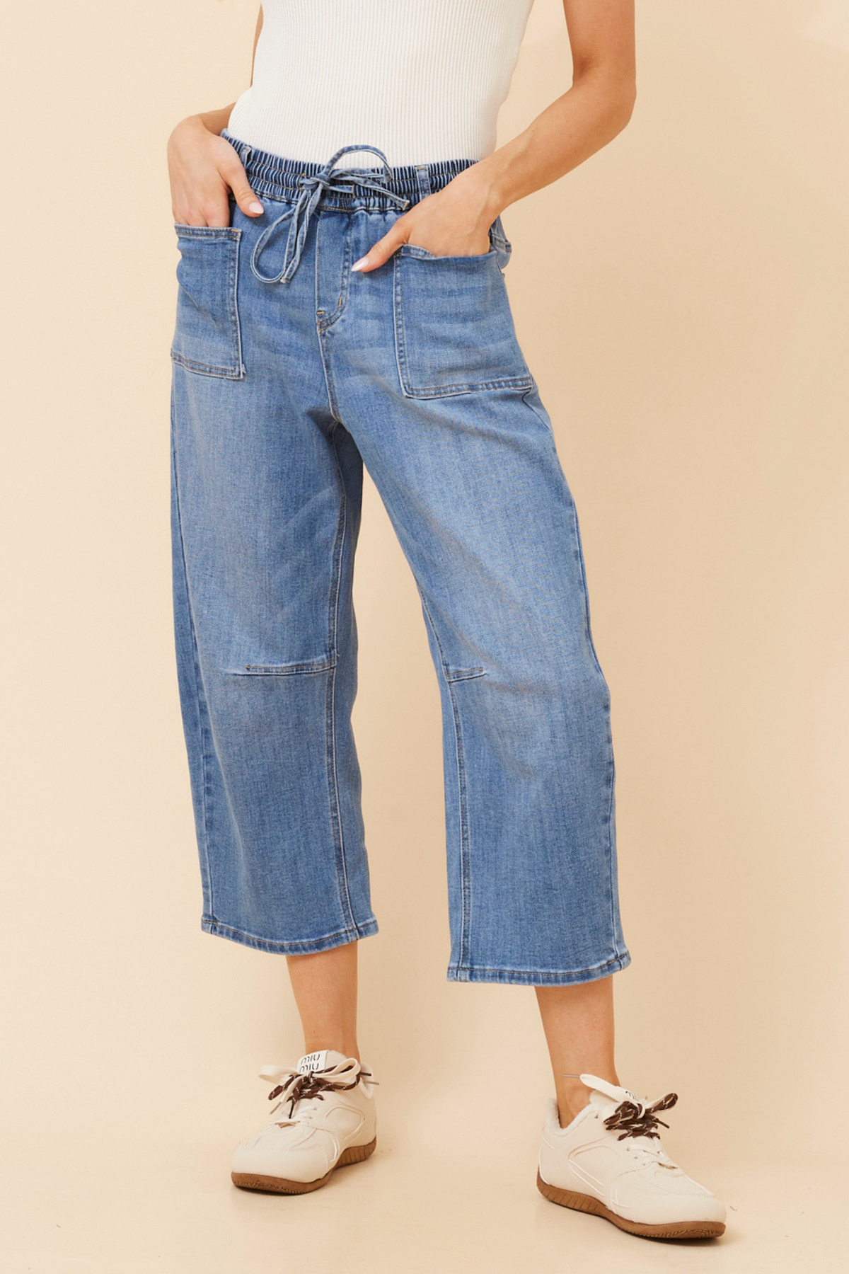 Jinn Cropped Barrel Denim Pant P526737