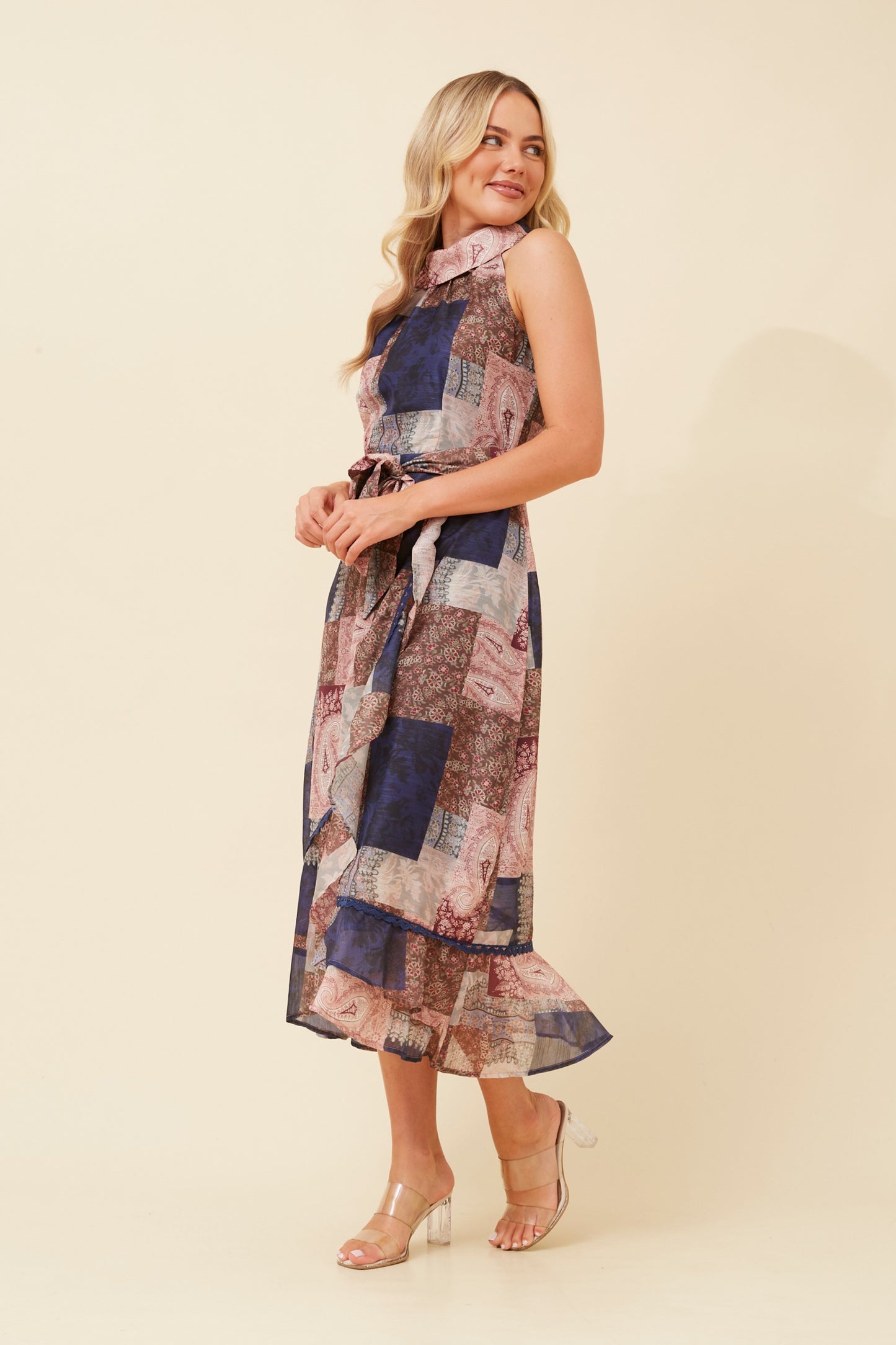 Angie Halter Neck Foil Printed Dress D521794