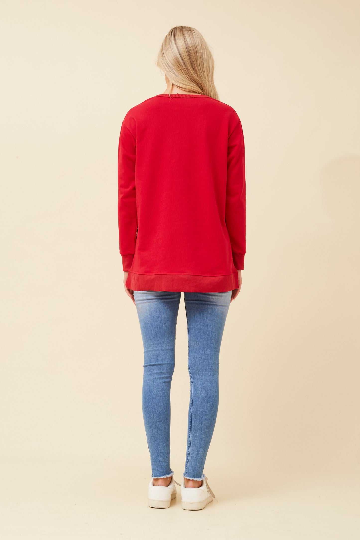 Nick Star Printed Fleece T174249 Rich Red