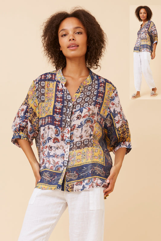 Rosa Abstract Print Shirt- T523196