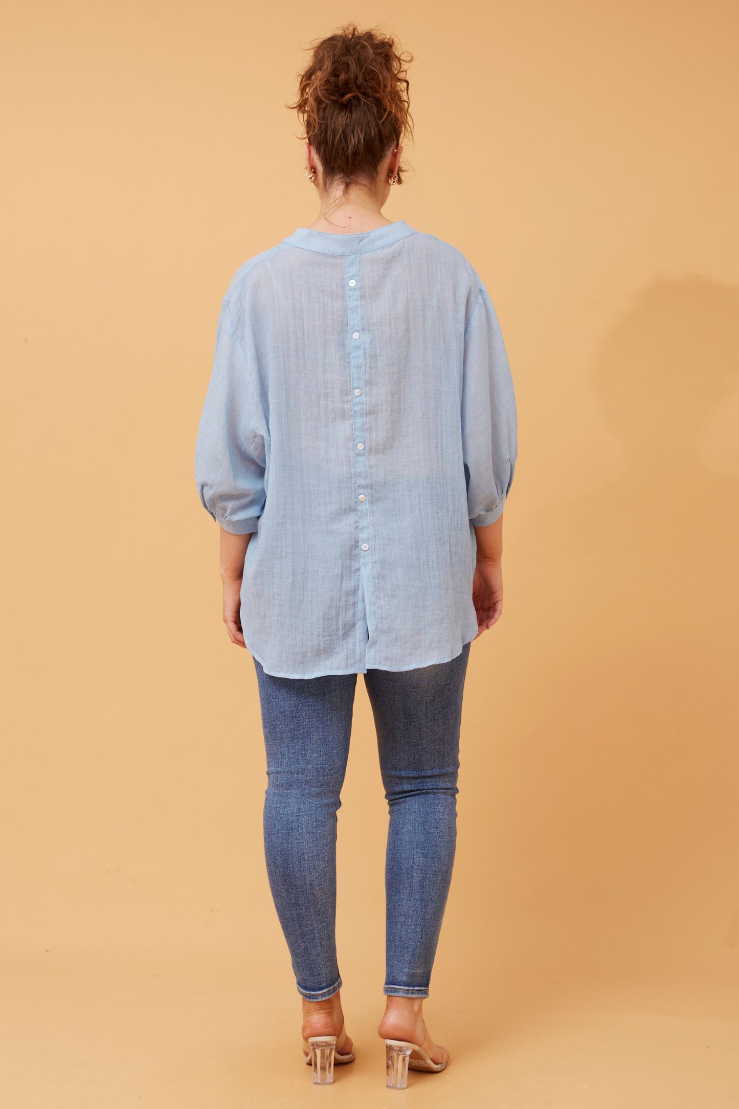 Rosa Shirt with Back Button Detail -  Sky Blue T511586