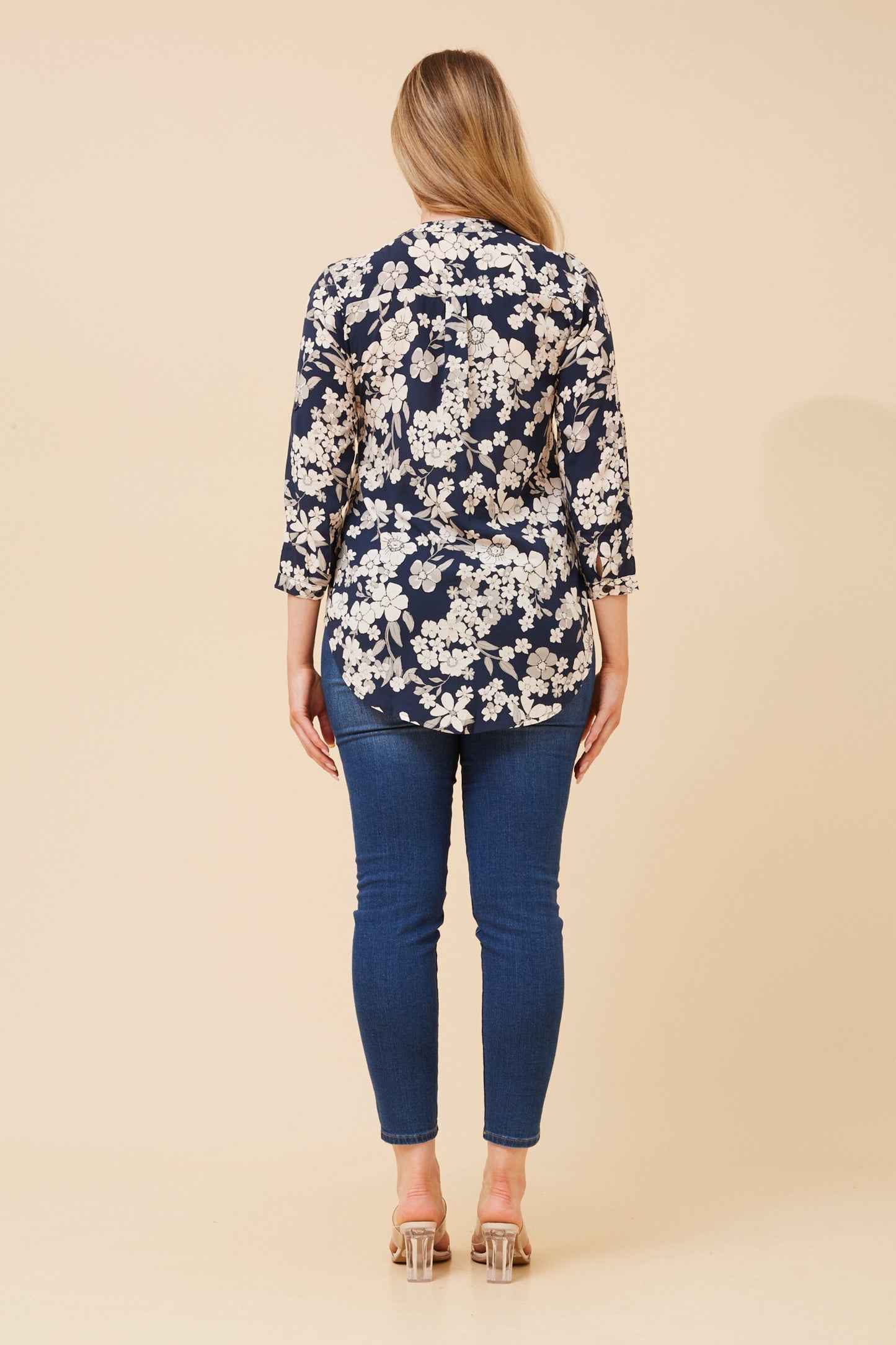 Nadia Floral Printed Top T735164 Navy