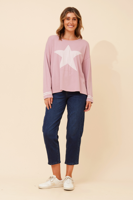 Gabbie Star Pattern Knit KP734253 Pink