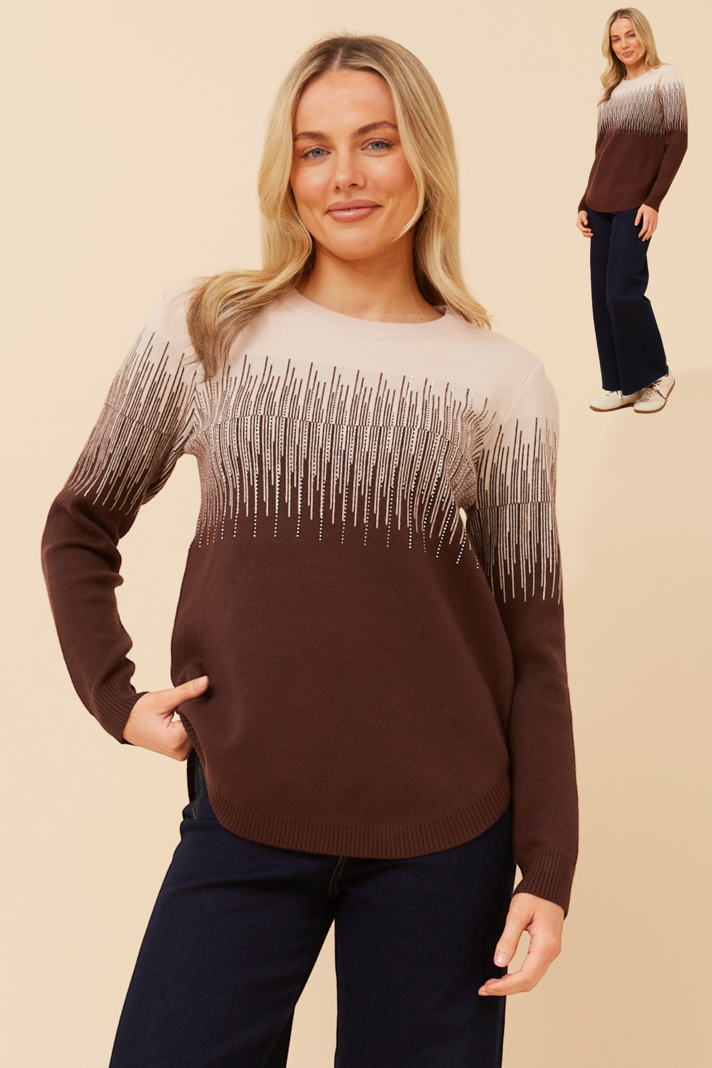 Charlotte Diamante Knit KP177618 Chocolate