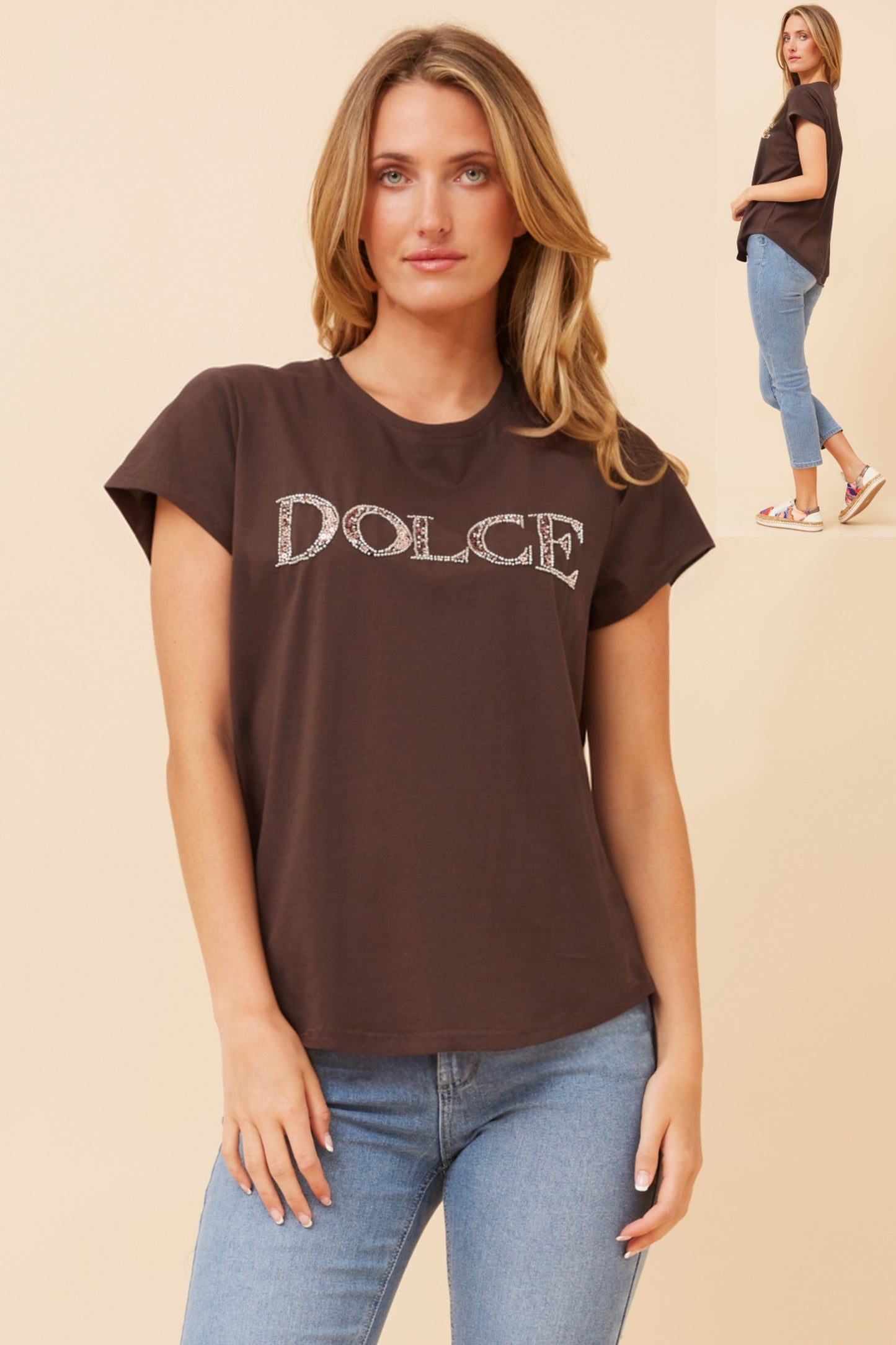 Dolce Graphic T-Shirt T522978 Chocolate