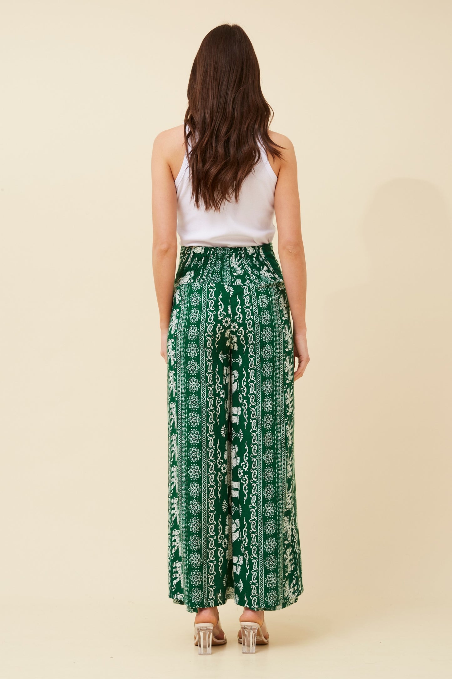 Elephant Printed Pant P520841- Green