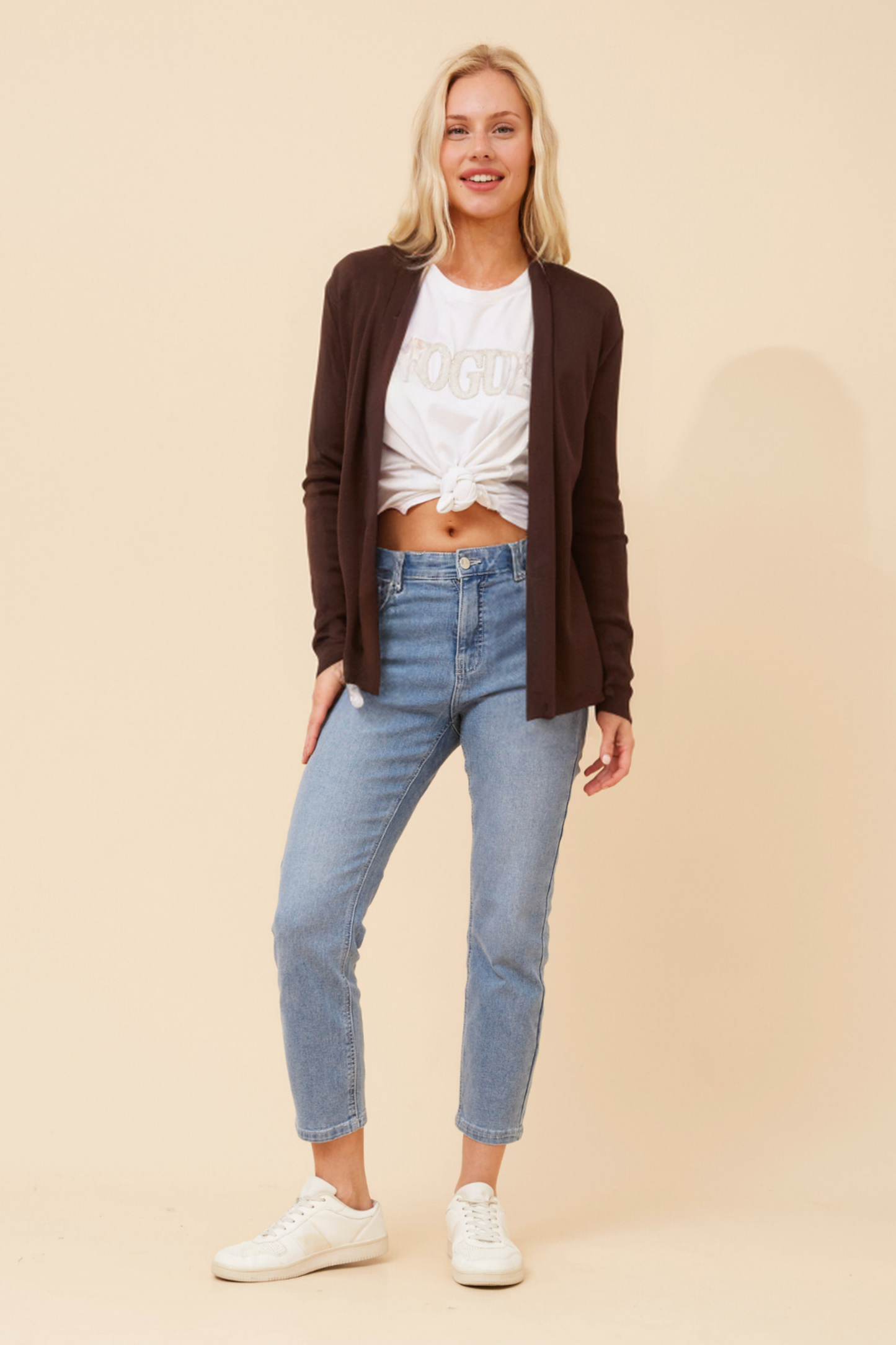 Shawl Collar Cardigan KC521966 Chocolate