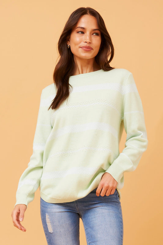 Taylor Stripe Pullover with Diamante Details KP519085