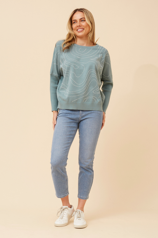 Rylin Diamante Knit Kp177129 Sage
