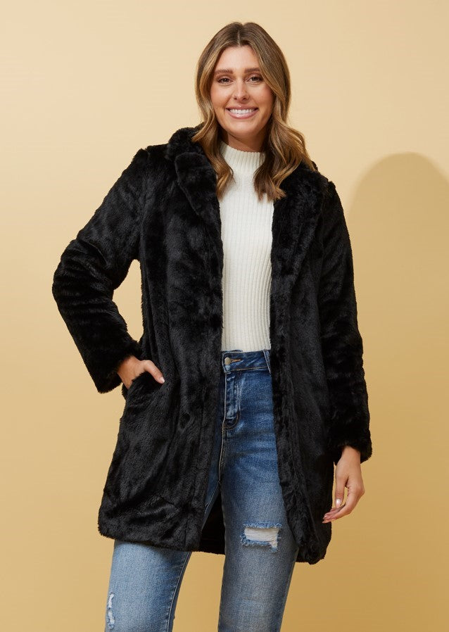 Emmi Faux Fur Longline Coat CO505837