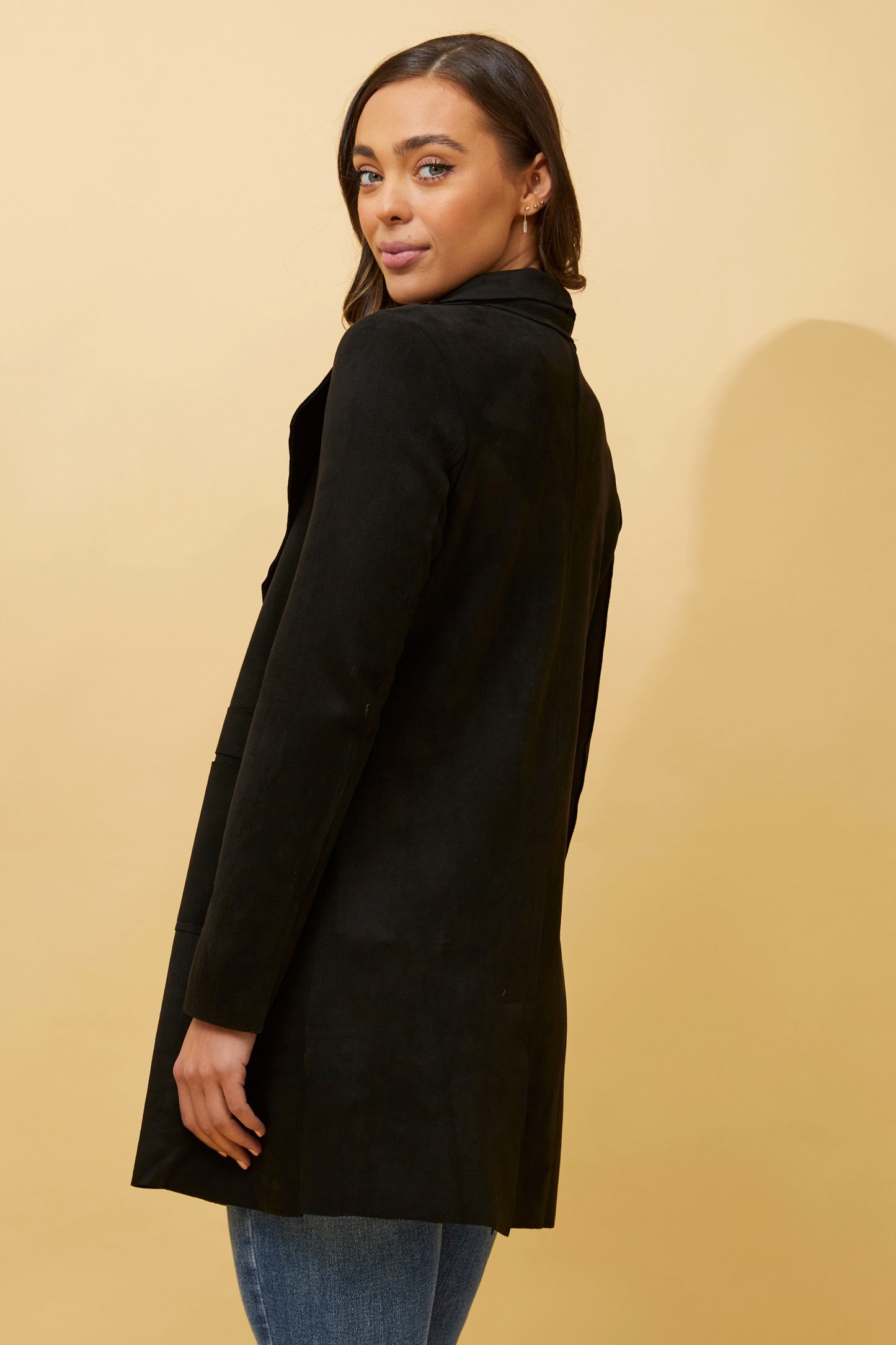 Hilton Faux Suede Coat Black CO512377