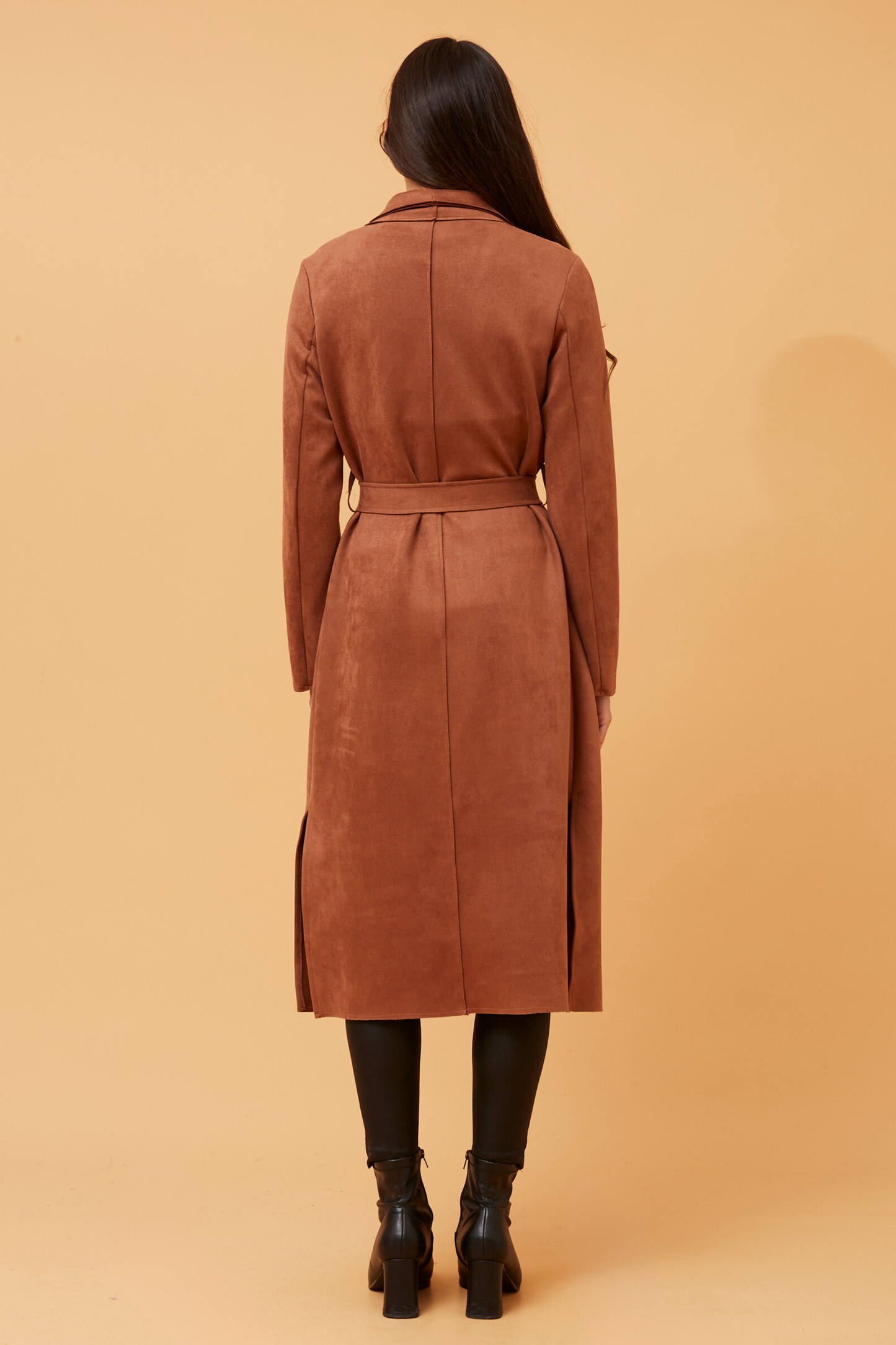 Faux Sued Coat with patch pockets C0515889