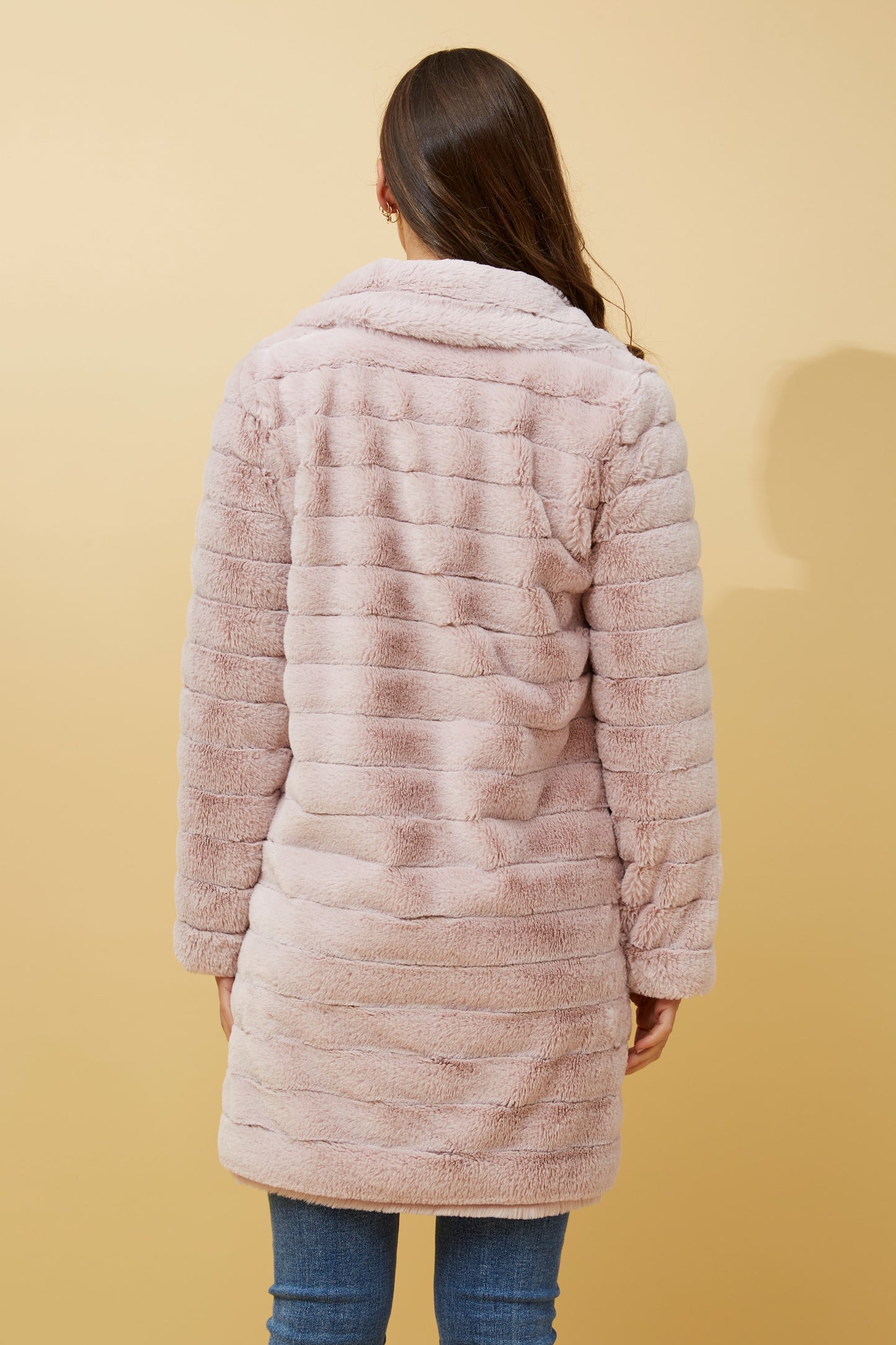 Sanna Faux Fur Coat - Blush
