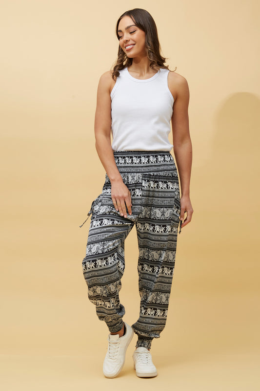 Elephant Printed Harem Pants -  P516732