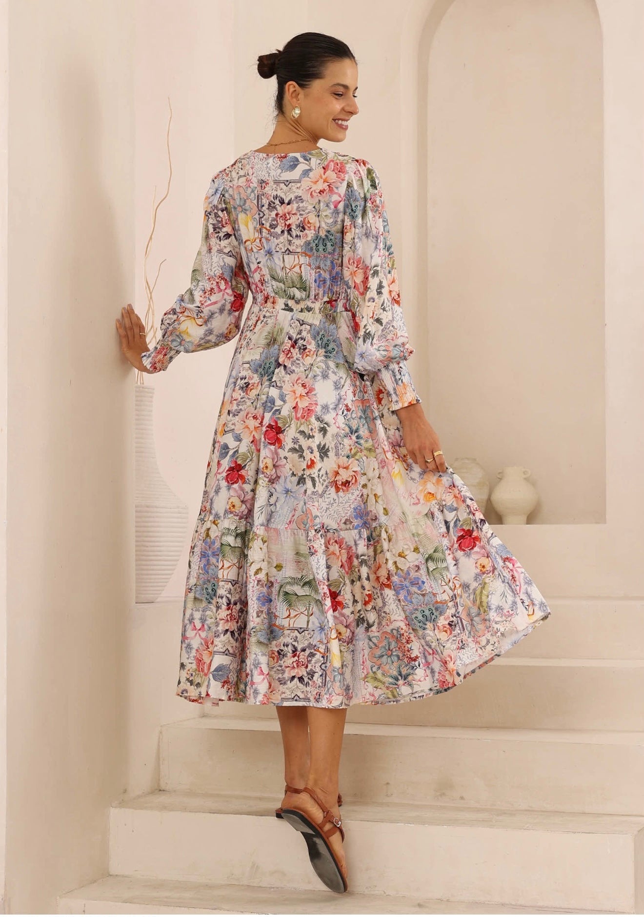Irish Floral Print Maxi Dress