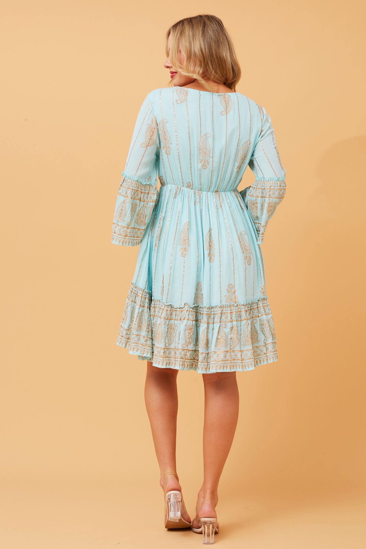 Indiana Boho Knee Dress - Blue D167756