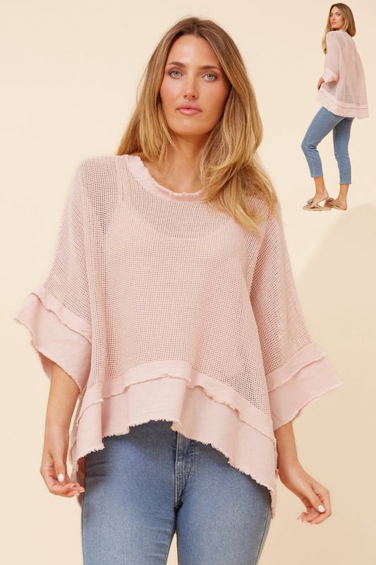 Miya Mesh Italian Top T522434 Blush Pink