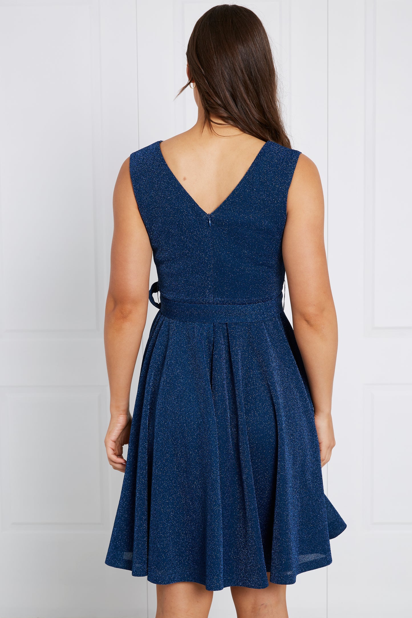 Sarah Sleeveless Glitter Dress - Navy D509693