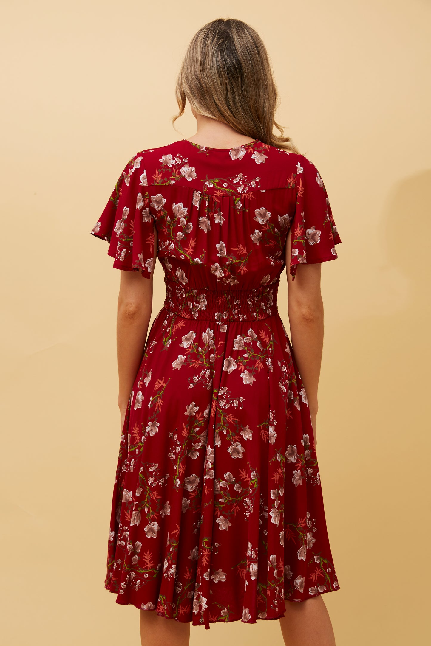 Ivona Floral Boho Midi Dress - Multi Red D511977