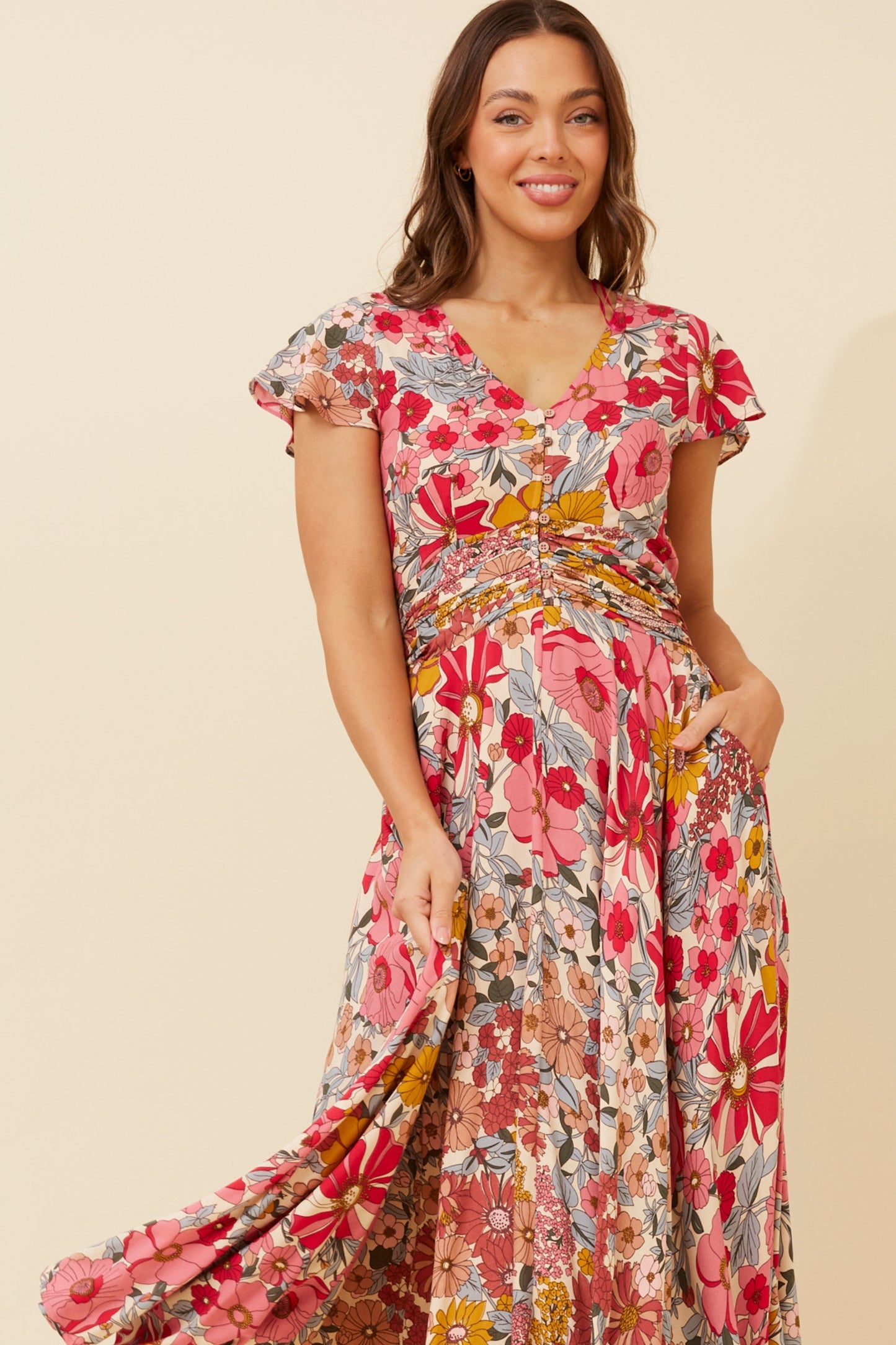 Rachel Floral Maxi Dress D512686