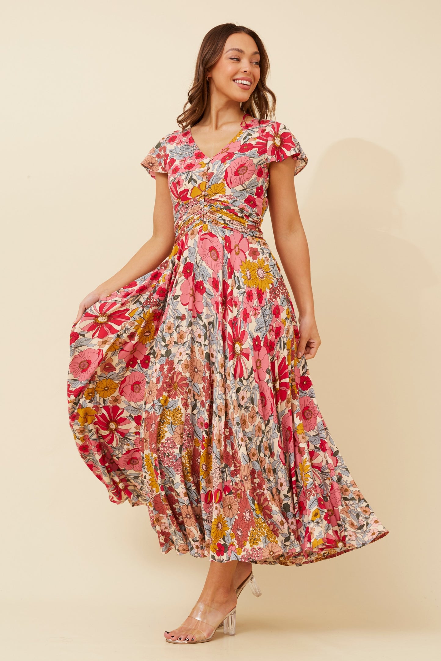 Rachel Floral Maxi Dress D512686