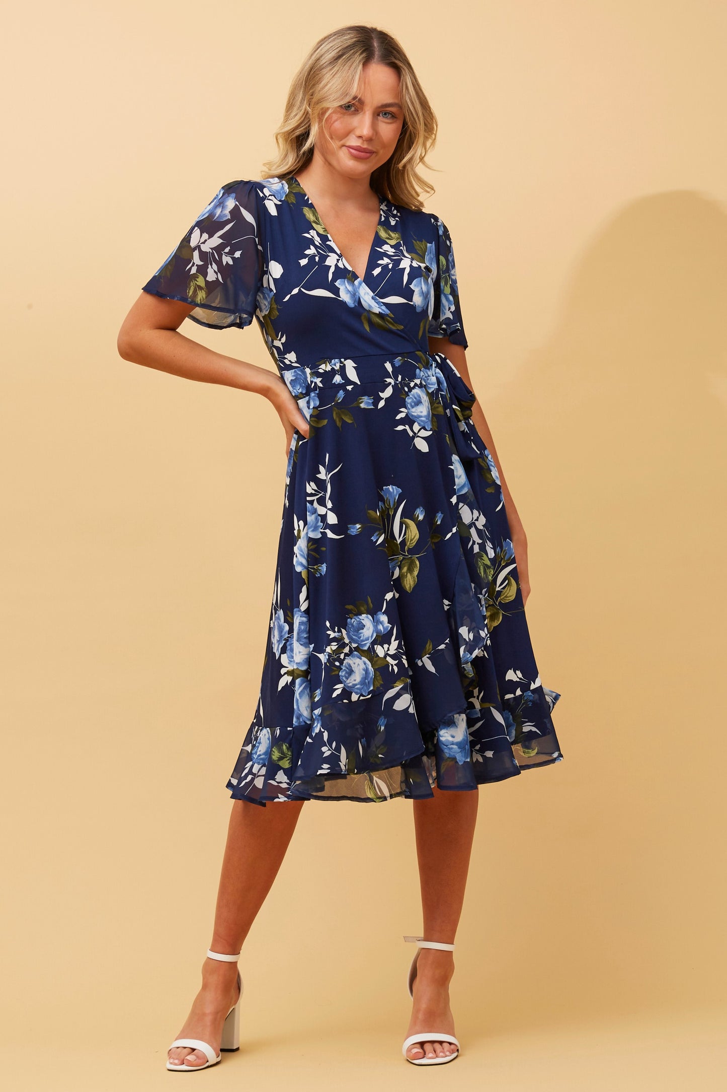 Tillie Floral Wrap Midi Dress D513530