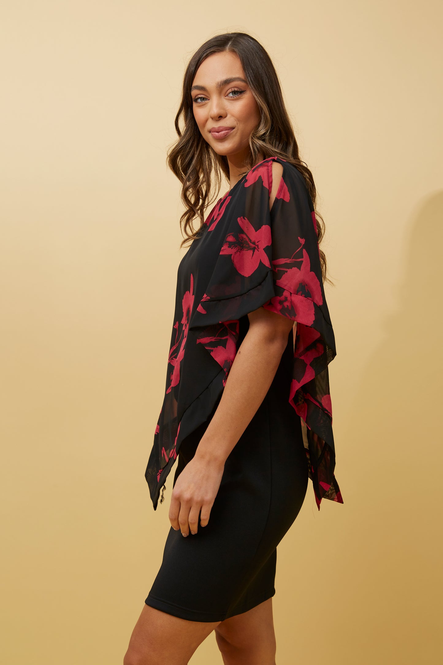 Kia Floral Cold Shoulder Dress D514505