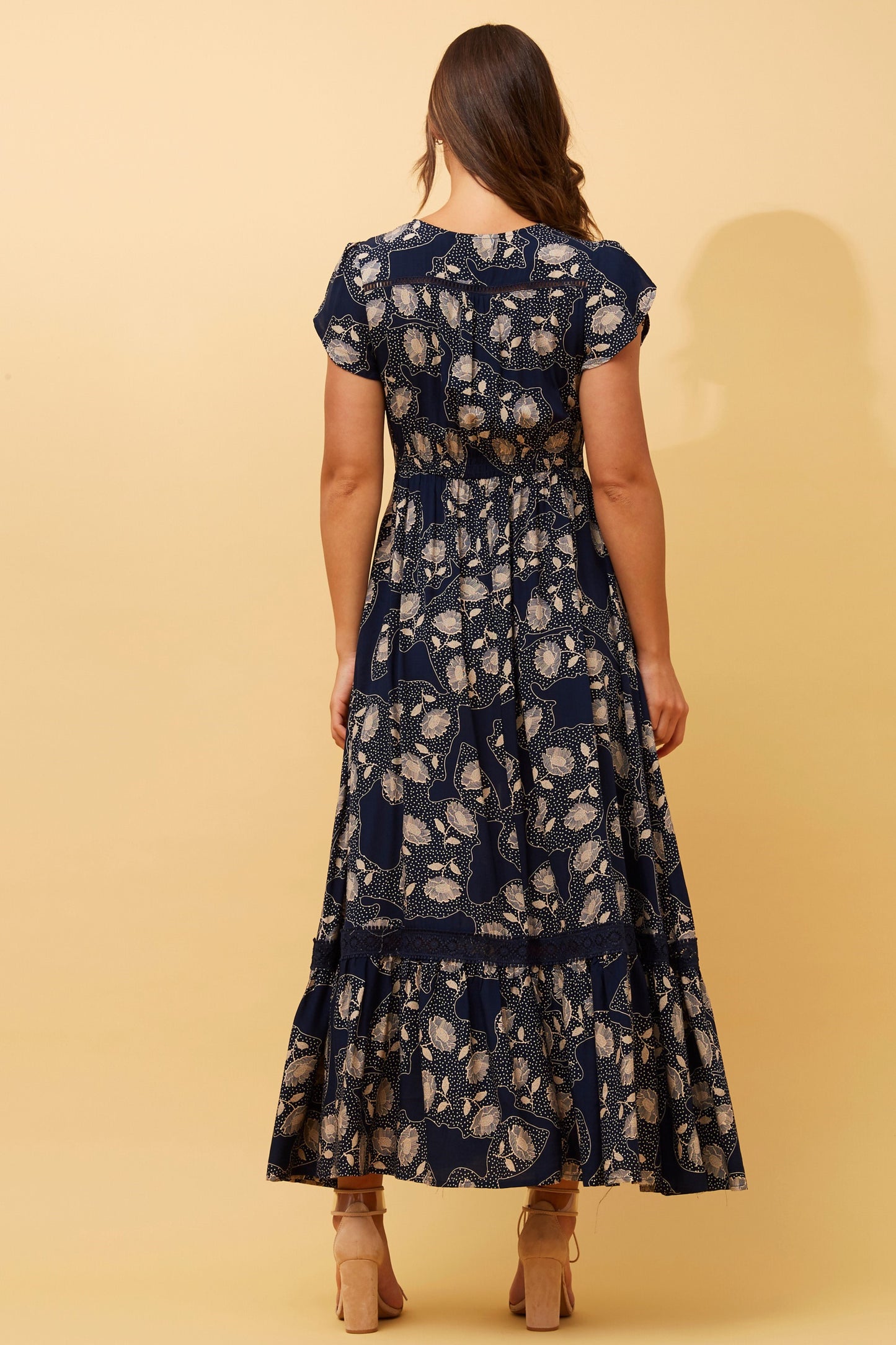 Jaz Floral Maxi Dress - Navy D515715