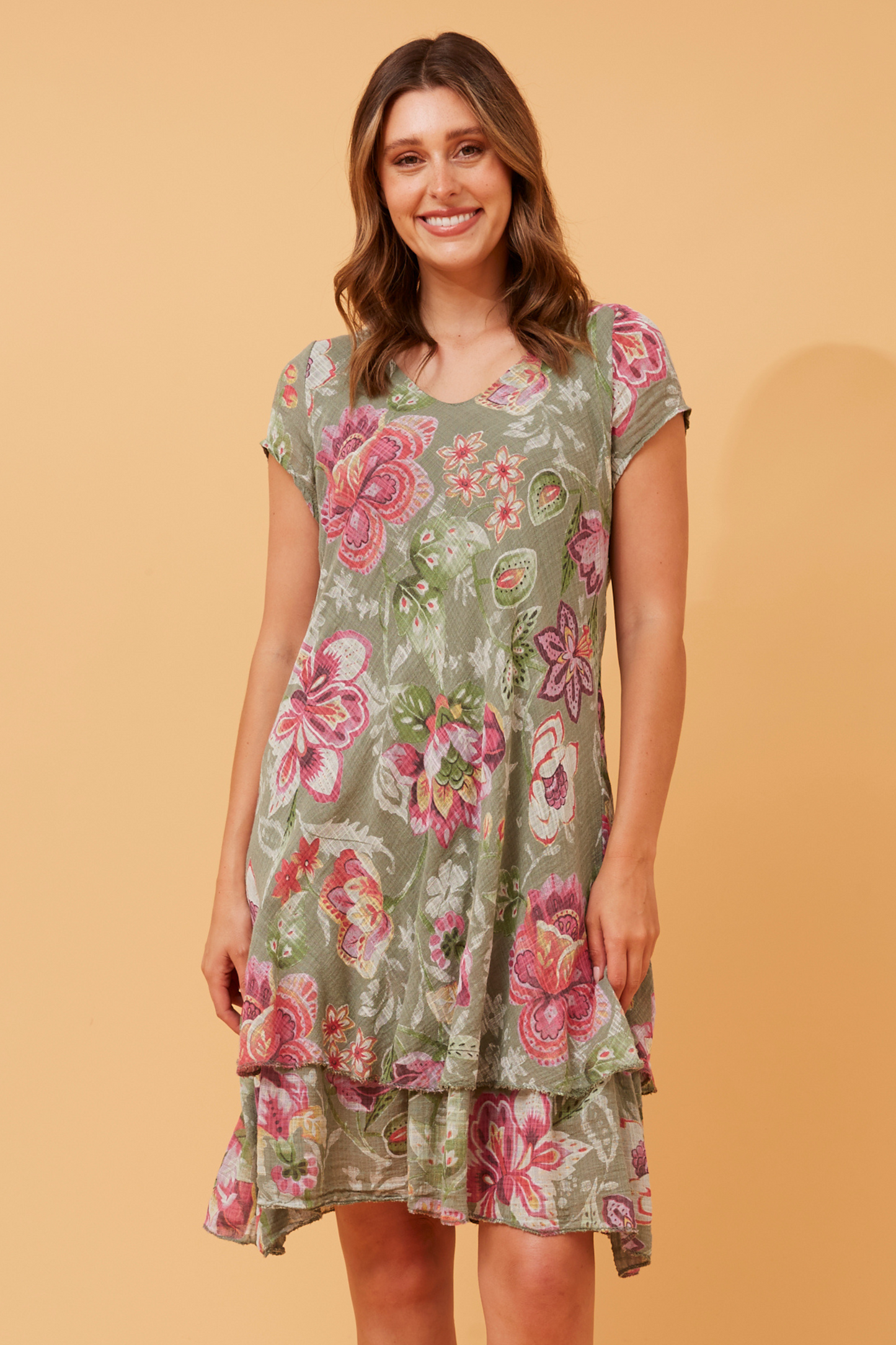 Maddie Double Layer Floral Dress D516428