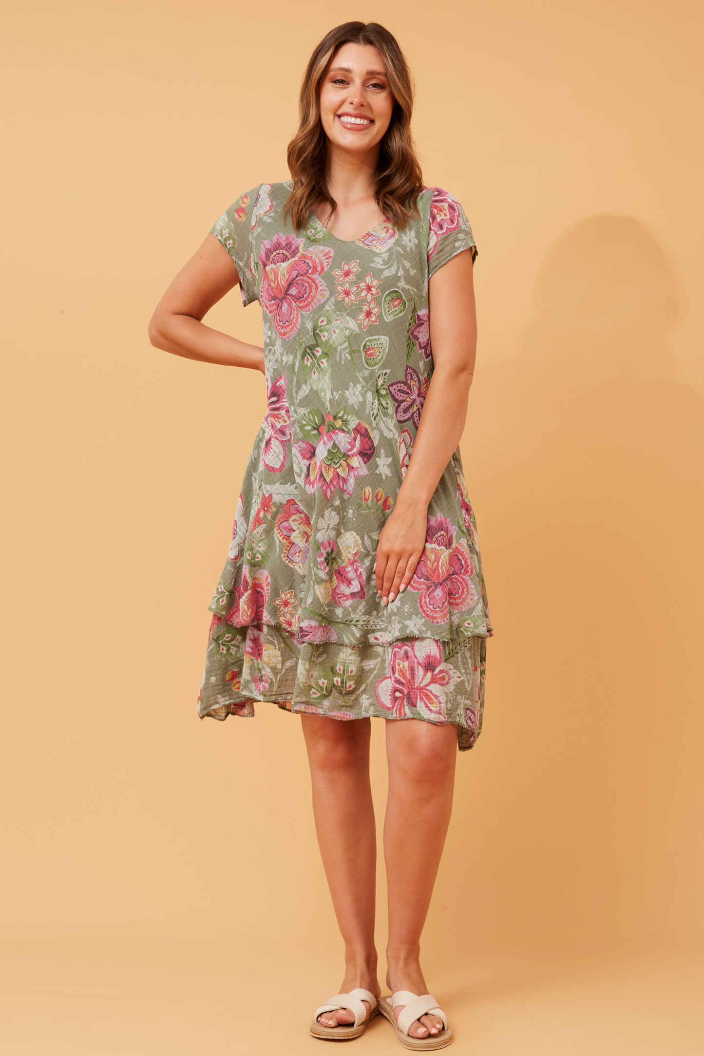 Maddie Double Layer Floral Dress D516428