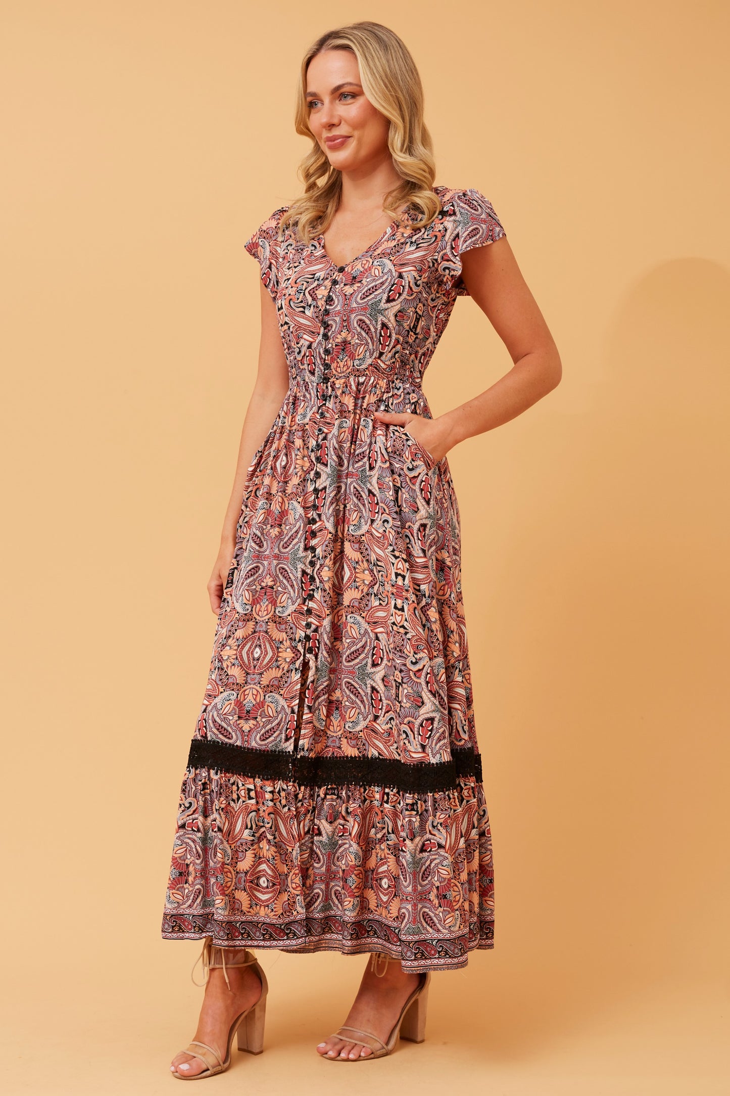 Connie Paisley Maxi Dress D517383