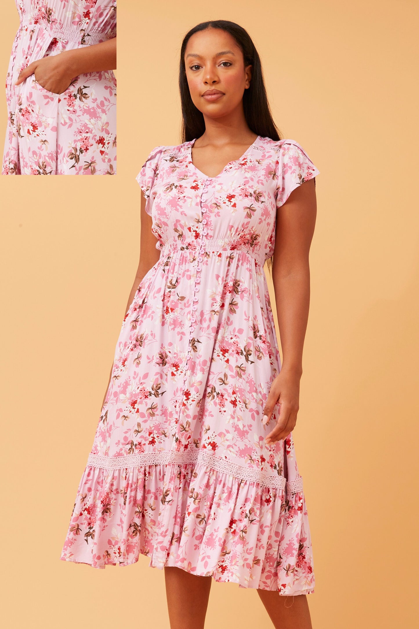 Nina Floral Midi Dress D518229