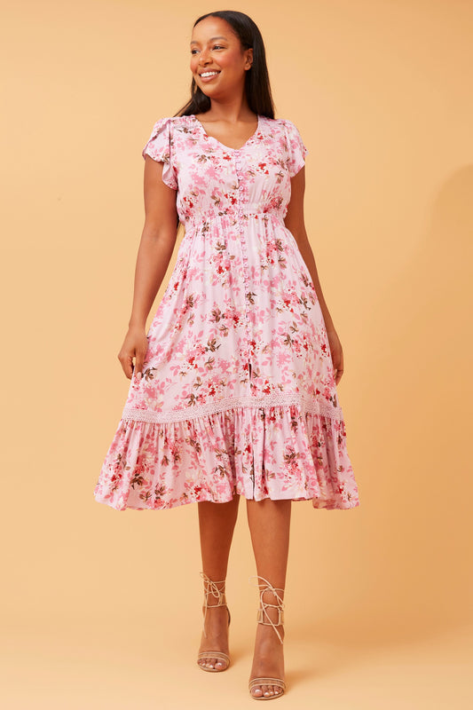 Nina Floral Midi Dress D518229