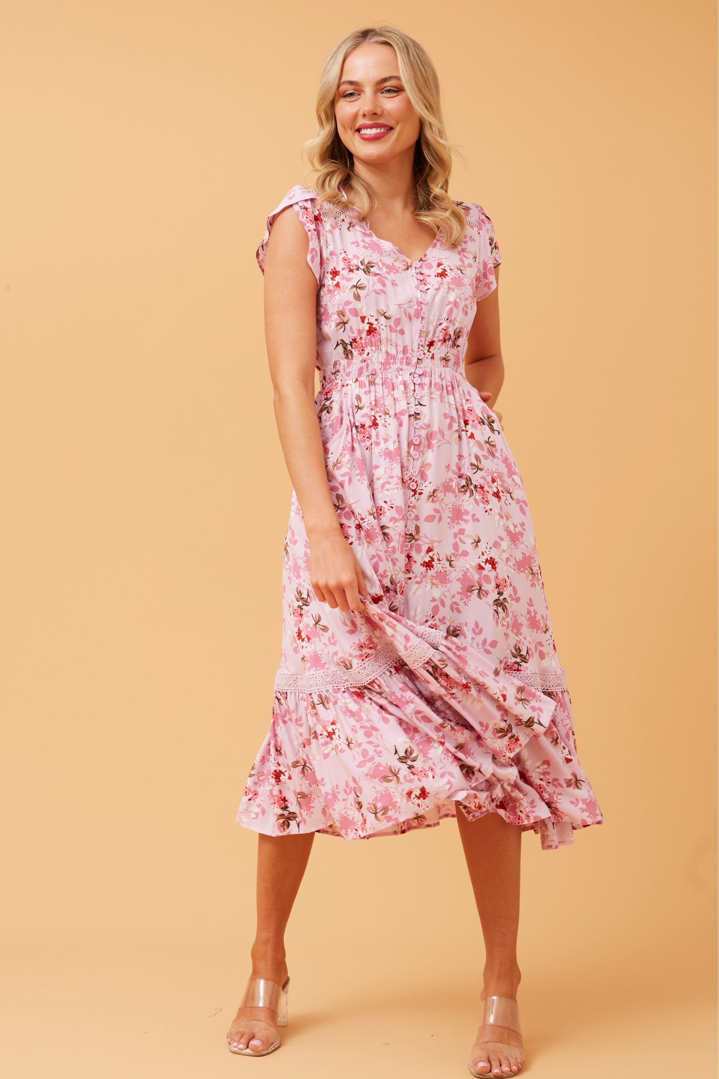 Nina Floral Midi Dress D518229