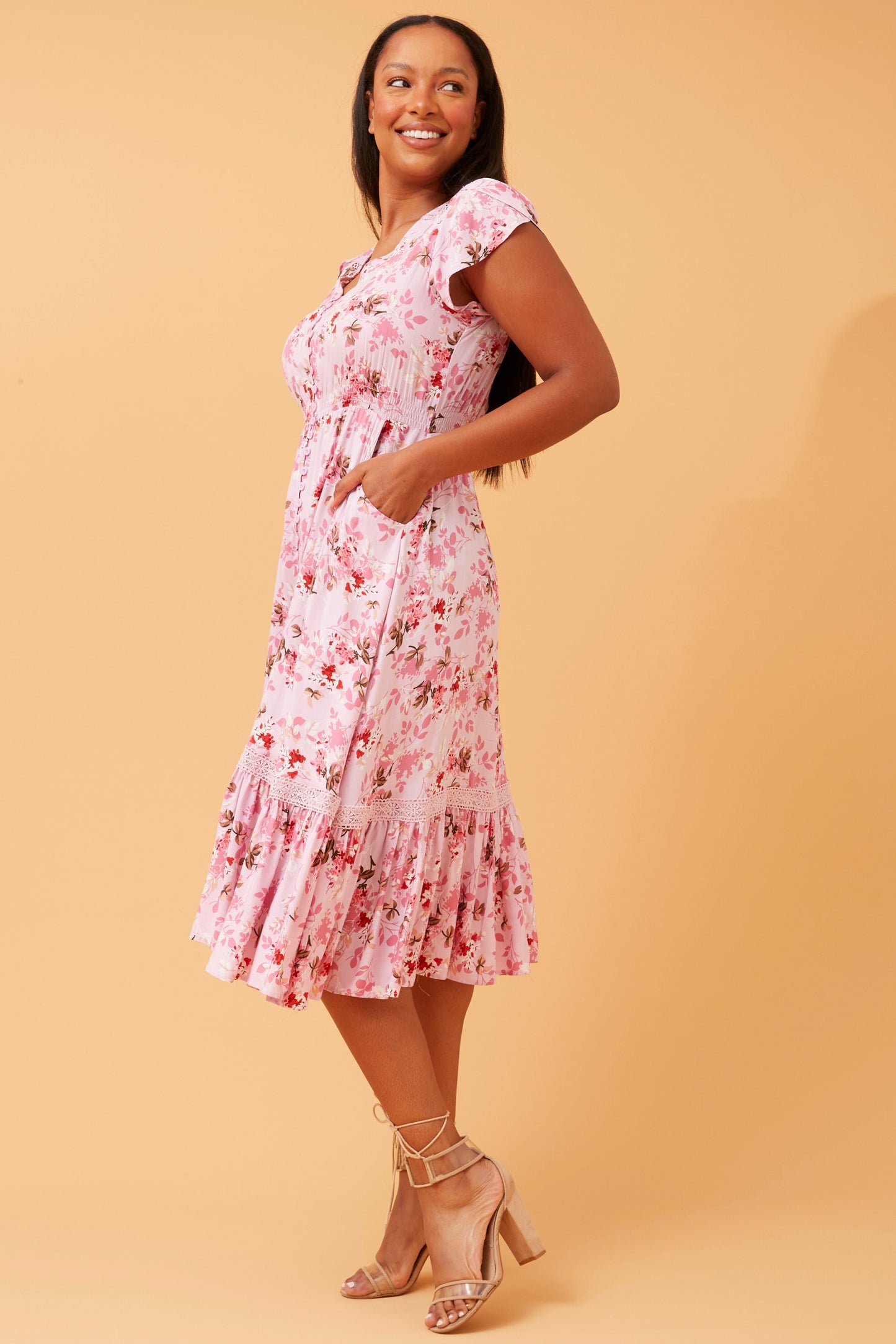 Nina Floral Midi Dress D518229