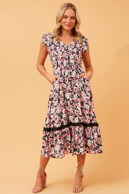 Enya Floral Midi Dress D518233