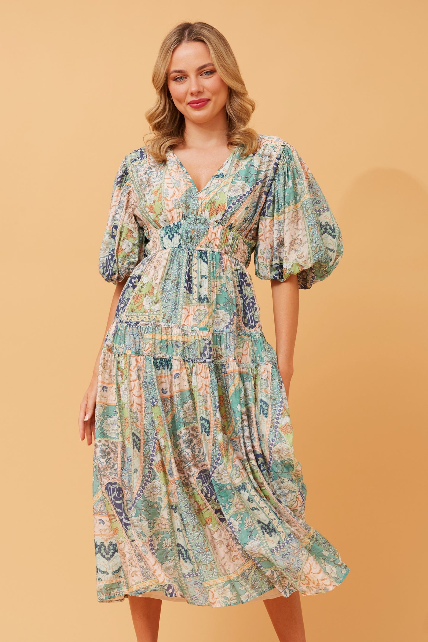 Freya Puffy Sleeves Floral Dress D518481