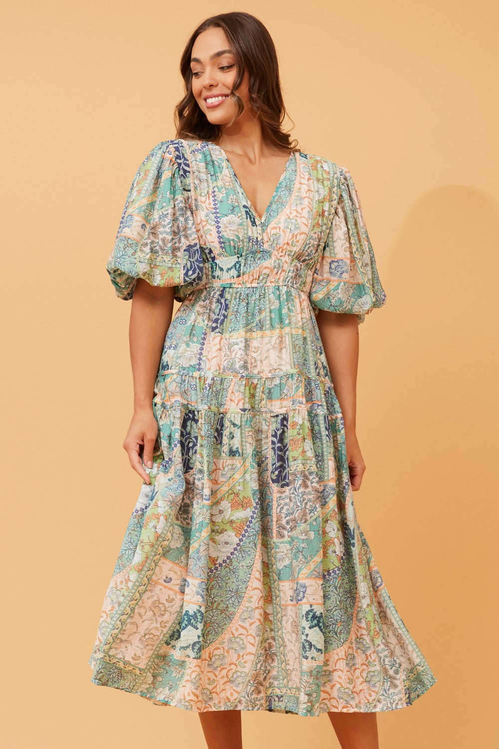 Freya Puffy Sleeves Floral Dress D518481