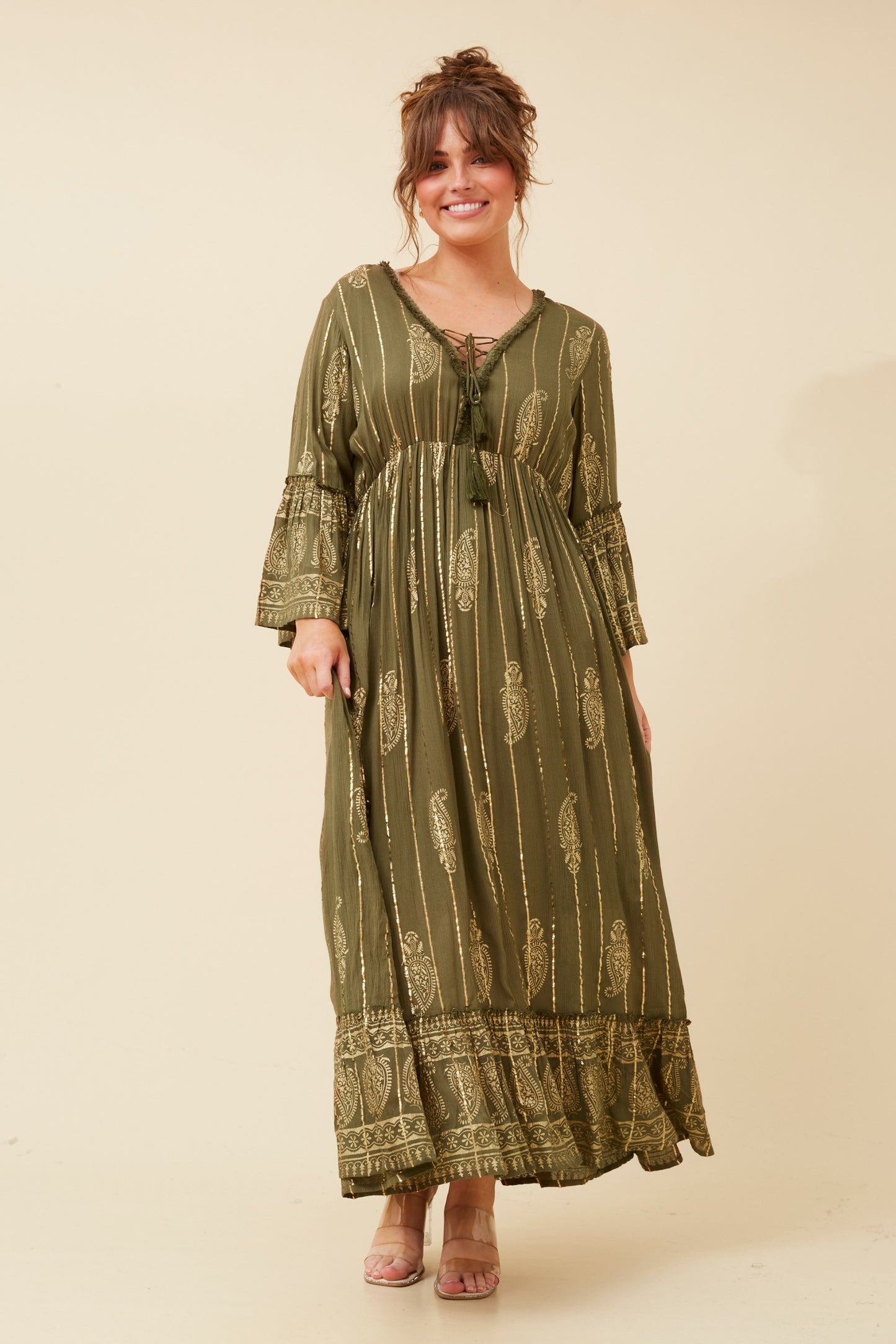 Amilia Boho Dress D519276 - Olive