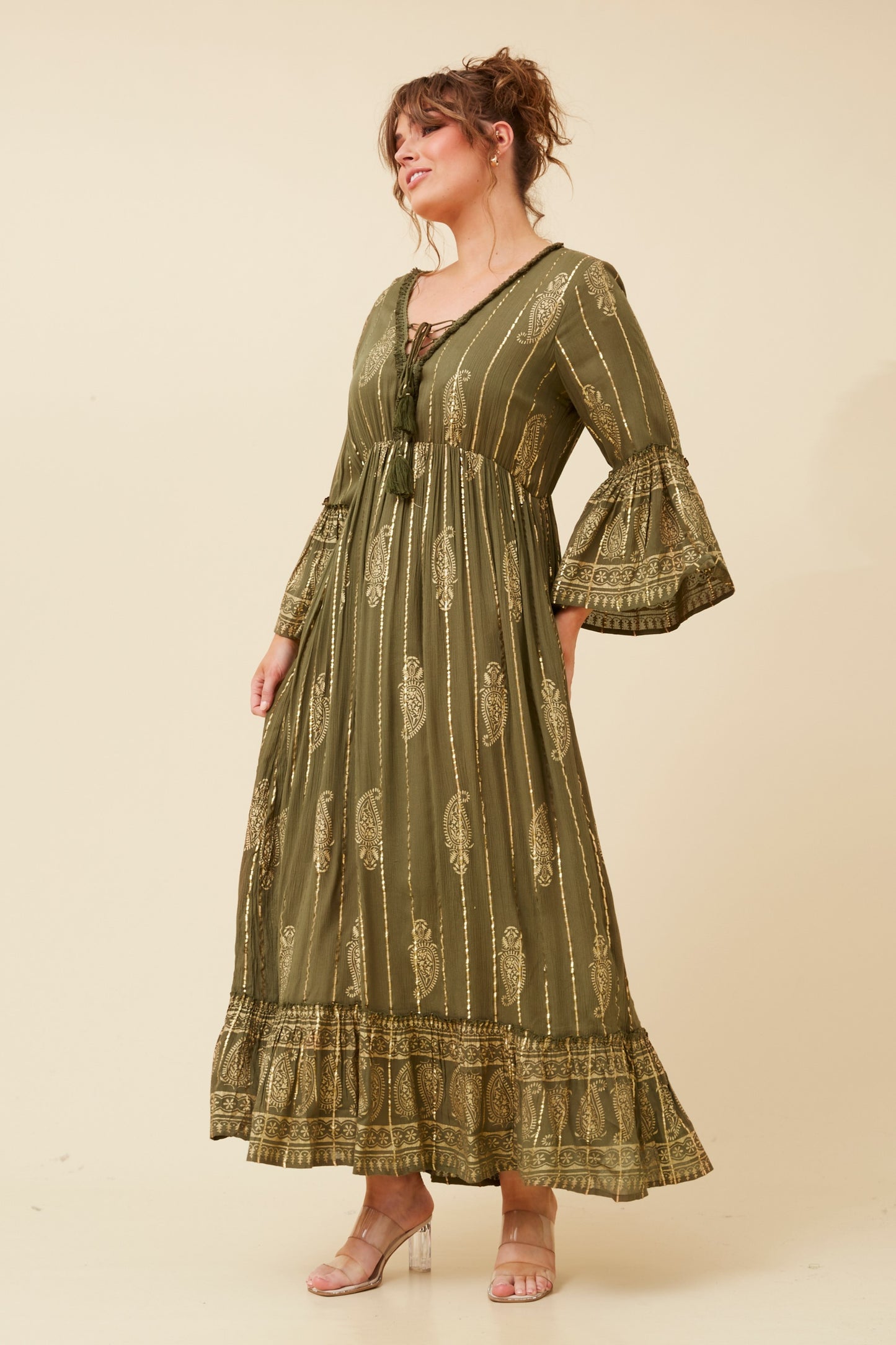 Amilia Boho Dress D519276 - Olive