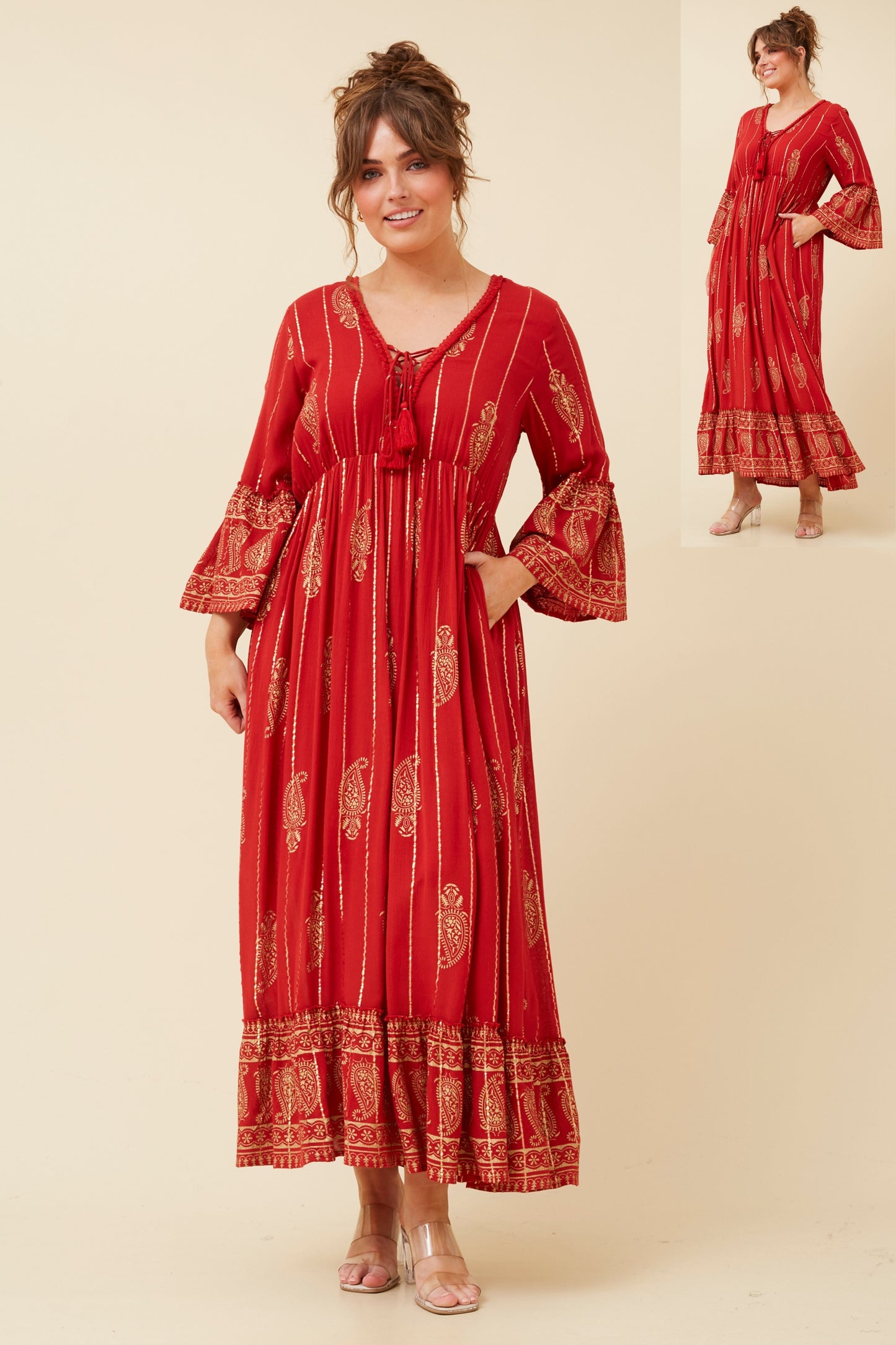 Amilia Boho Dress D519276 - Red