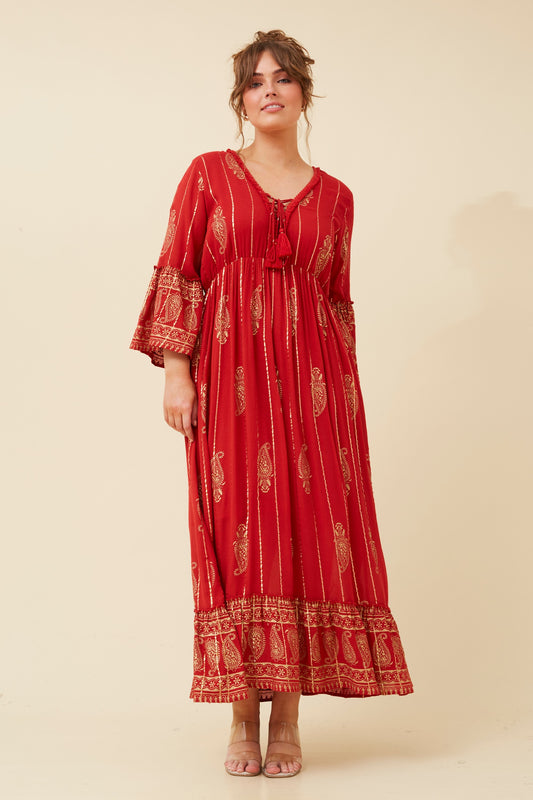 Amilia Boho Dress D519276 - Red