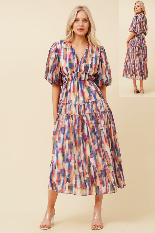 Freya Puffy Sleeves Floral Dress -Multi NAVY D519478