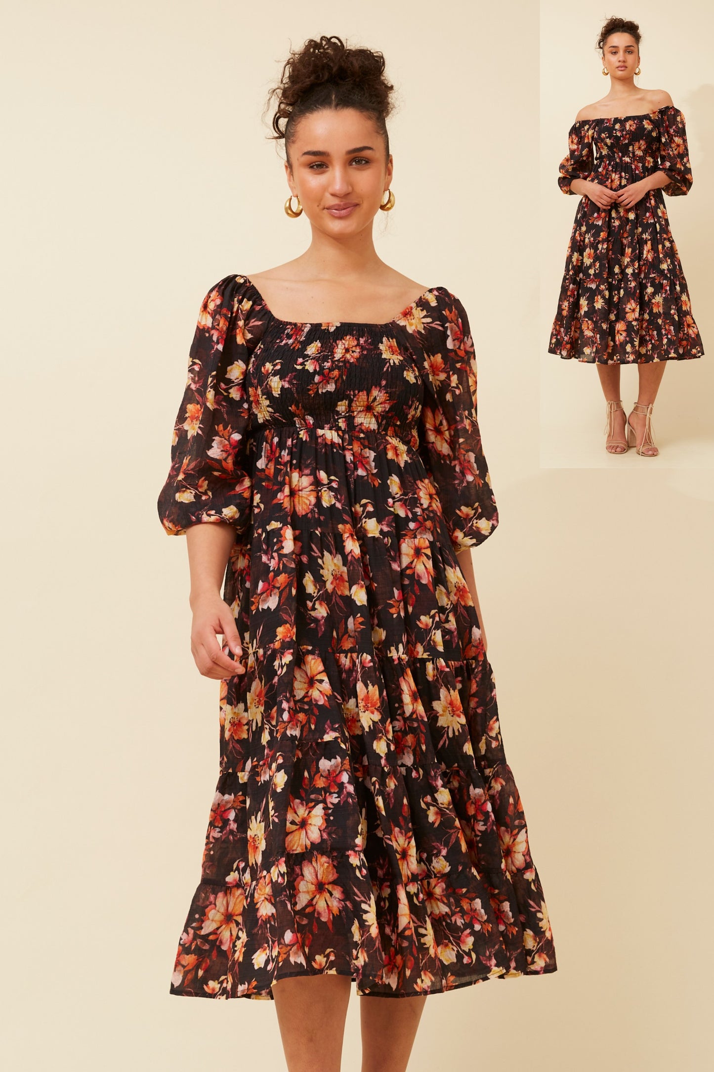 Piper Floral Midi Dress D519488