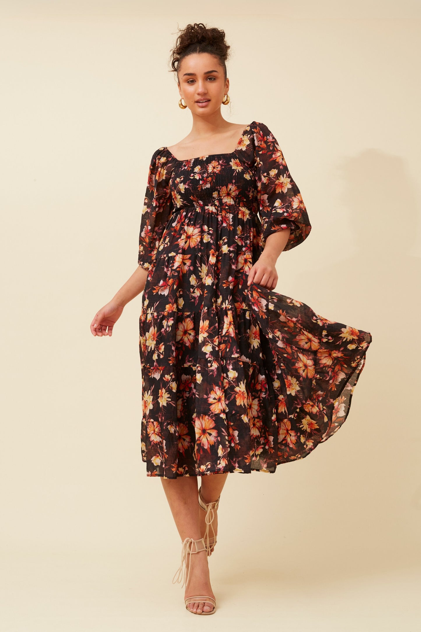 Piper Floral Midi Dress D519488