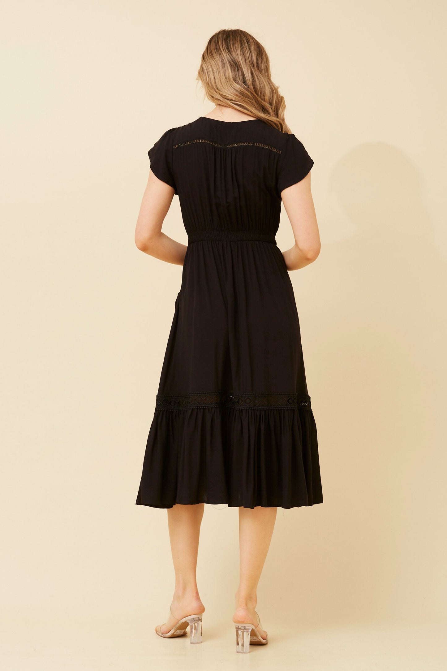 Lilah Midi Dress - Black D519816